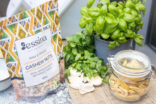 Pesto with Cashew Nuts Served Over Pasta